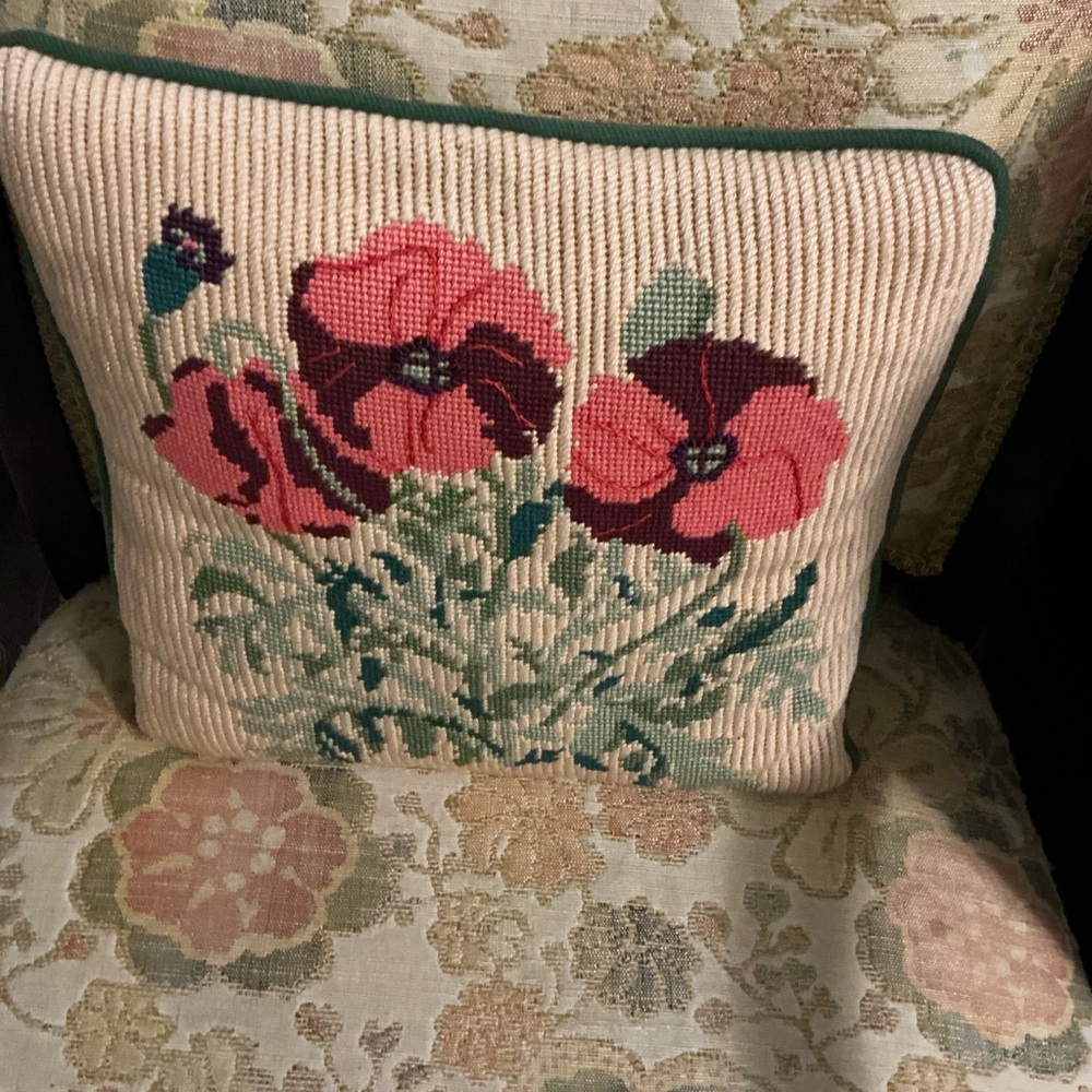 Hand done needlepoint pillow